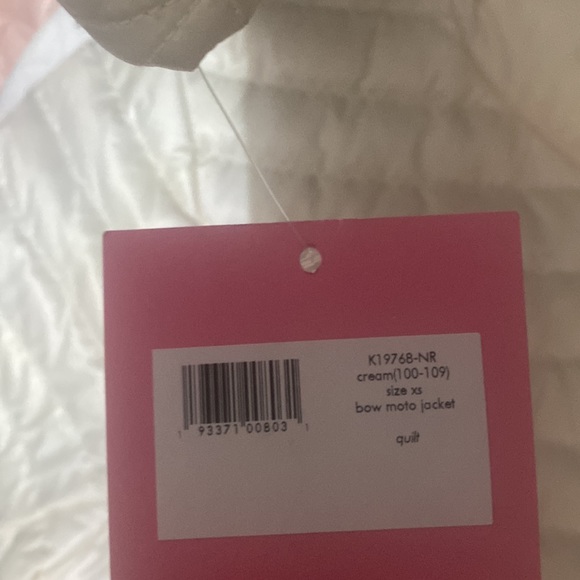 Kate Spade Cream Bow Moto Jacket - NEW - Picture 4 of 16